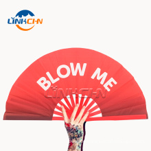 promotional kungfu fabric bamboo hand fan for gift